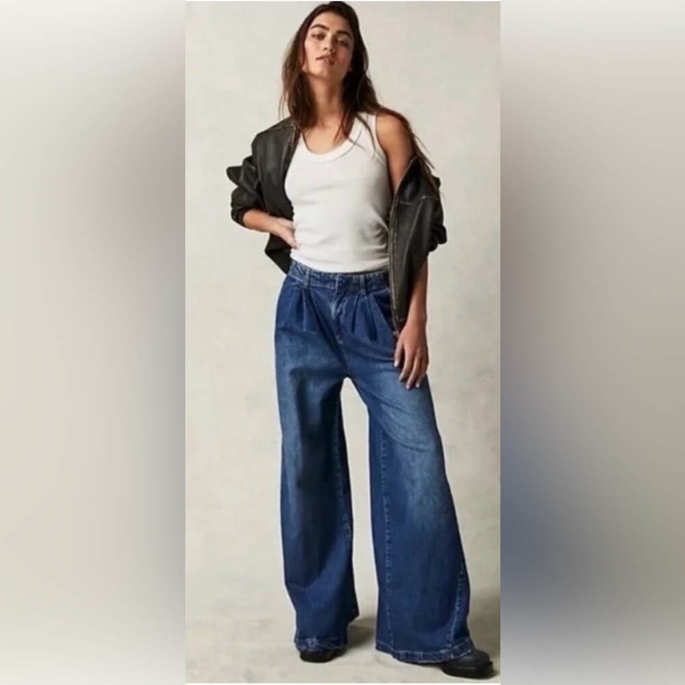 We The Free Dark Blue Flare Jeans
